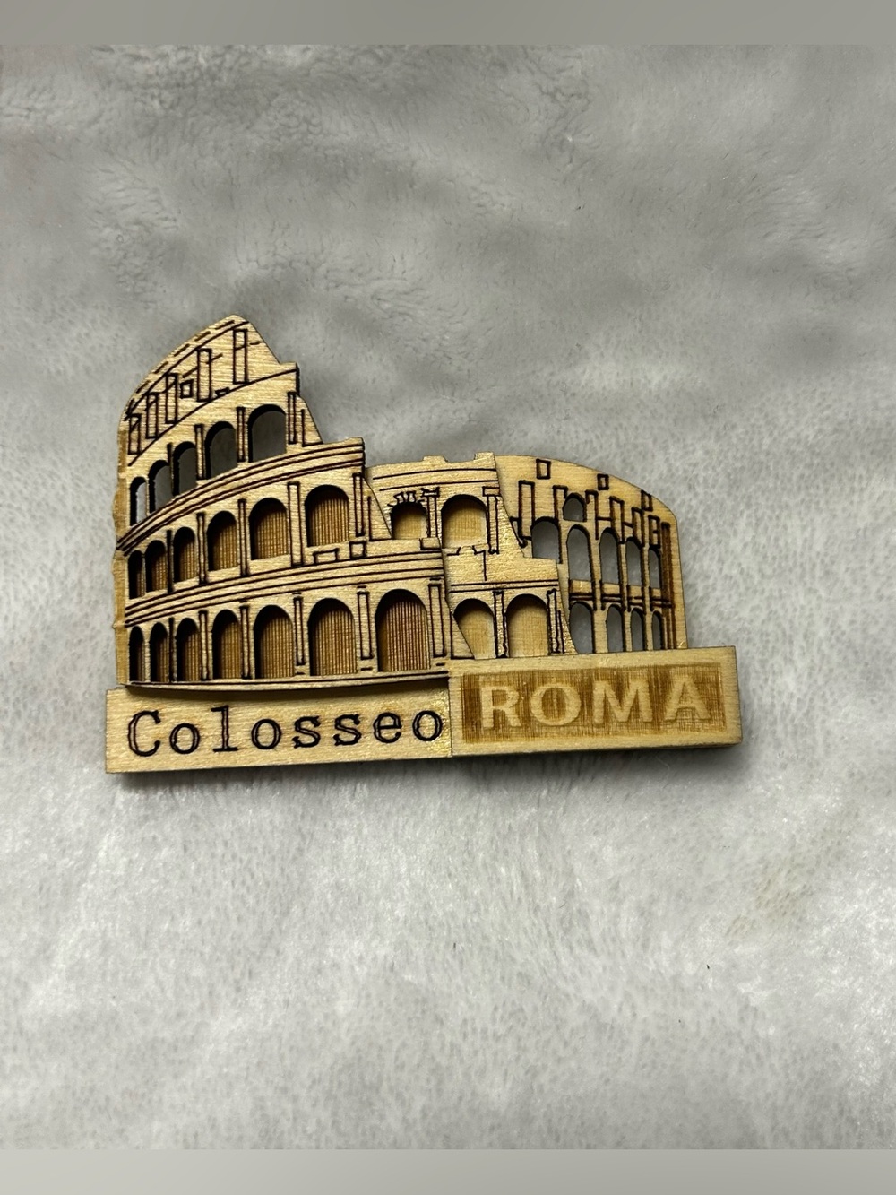 Colosseum Rome Colosseo Roma wooden souvenir fridge magnet